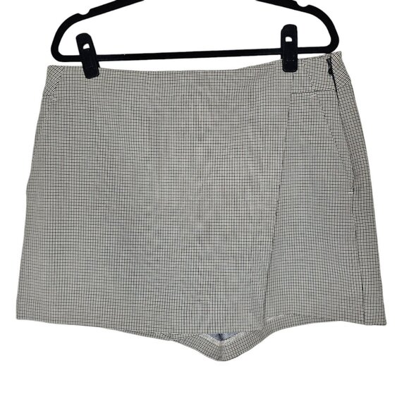 House Of Harlow 1960 Large Skort Brown Cream Plaid Shorts Pockets Mini Academia - Picture 1 of 6